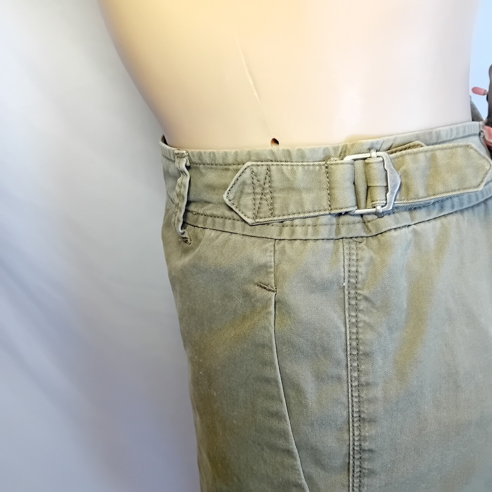 Women's Club Monaco High Rise Utility Chino Trouser Pants Straight Leg Olive 8 - Picture 11 of 16